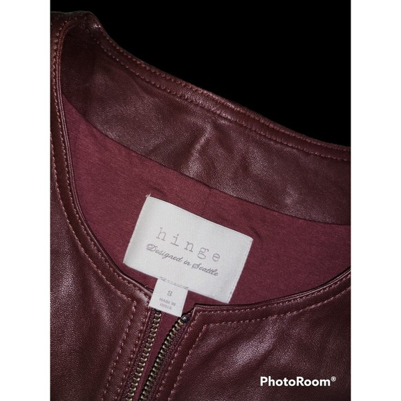 Hinge Leather Jacket- Burgandy/Small - Picture 2 of 2